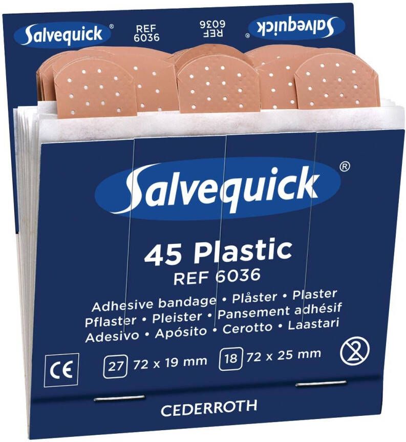 Salvequick navulling voor pleisterautomaat plastic pleisters pak van 6 navullingen