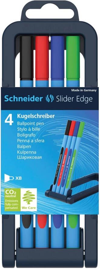 Schneider balpen Slider Edge extra breed geassorteerde kleuren opstelbare doos van 4 stuks - Foto 1
