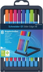 Schneider Balpen Slider Edge XB opstelbare box met 8 stuks in geassorteerde kleuren