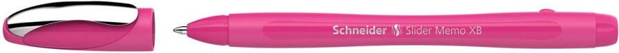 Schneider balpen Slider Memo Colour Edition extra breed blauwe inkt power pink