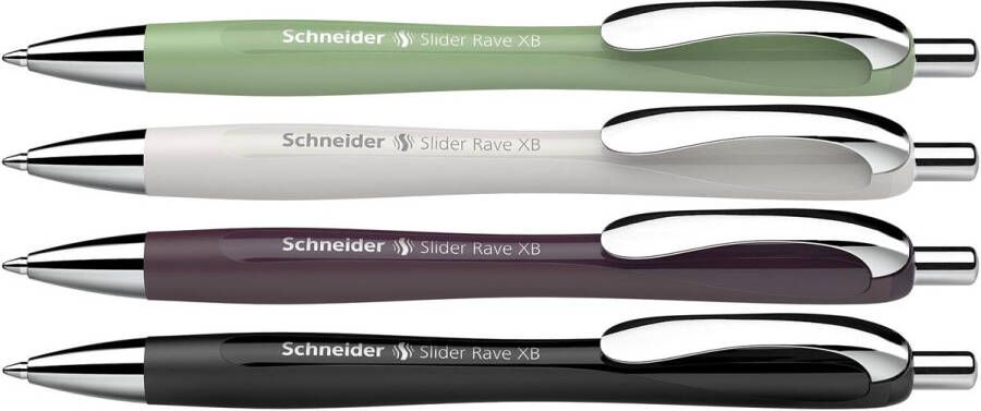 Schneider balpen Slider Rave Trend extra breed blauwe inkt geassorteerde kleuren doos van 3+1 gratis