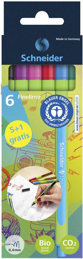 Schneider Line Up fineliner 0 4 mm 5 + 1 gratis assorti