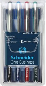 Schneider rollerpen One Business set Ã  4 stuks 0.6mm assorti