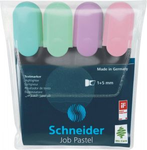 Schneider markeerstift Job 150 etui van 4 stuks in geassorteerde kleuren