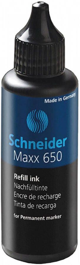 Schneider Maxx 650 navulinkt voor permanent markers 50ml zwart