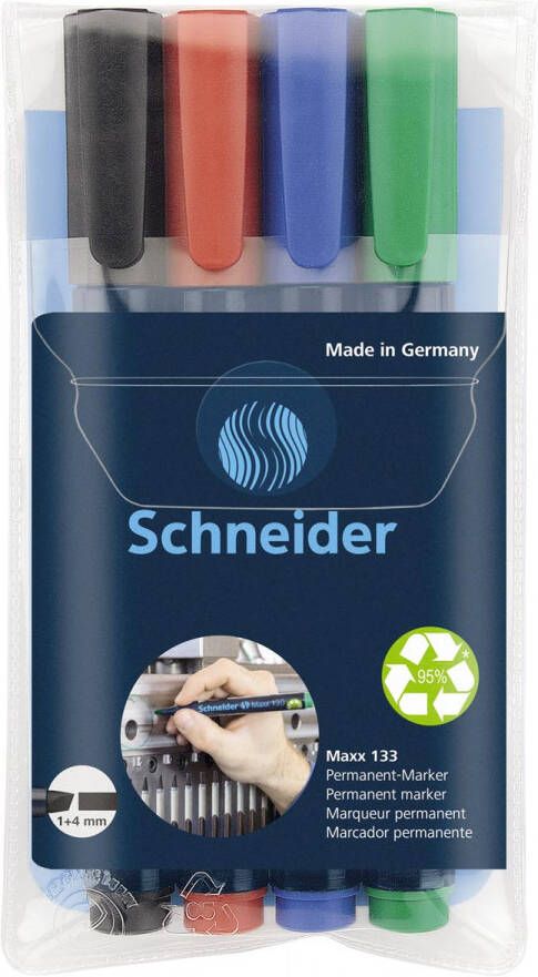 Schneider permanent marker Maxx 133 assorti 4 stuks