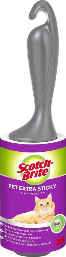 Scotch Brite pluizenkleefroller extra klevend voor dierenhaar 48 vellen