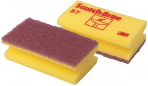 Scotch Brite schuurspons voor delicate oppervlakken ft 7 x 13 cm geel pak met 10 stuks
