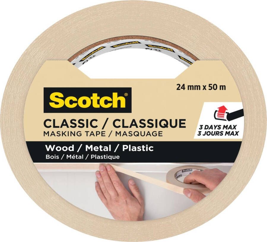 Scotch Afplaktape Classic 24mmx50m beige 24x1 rol