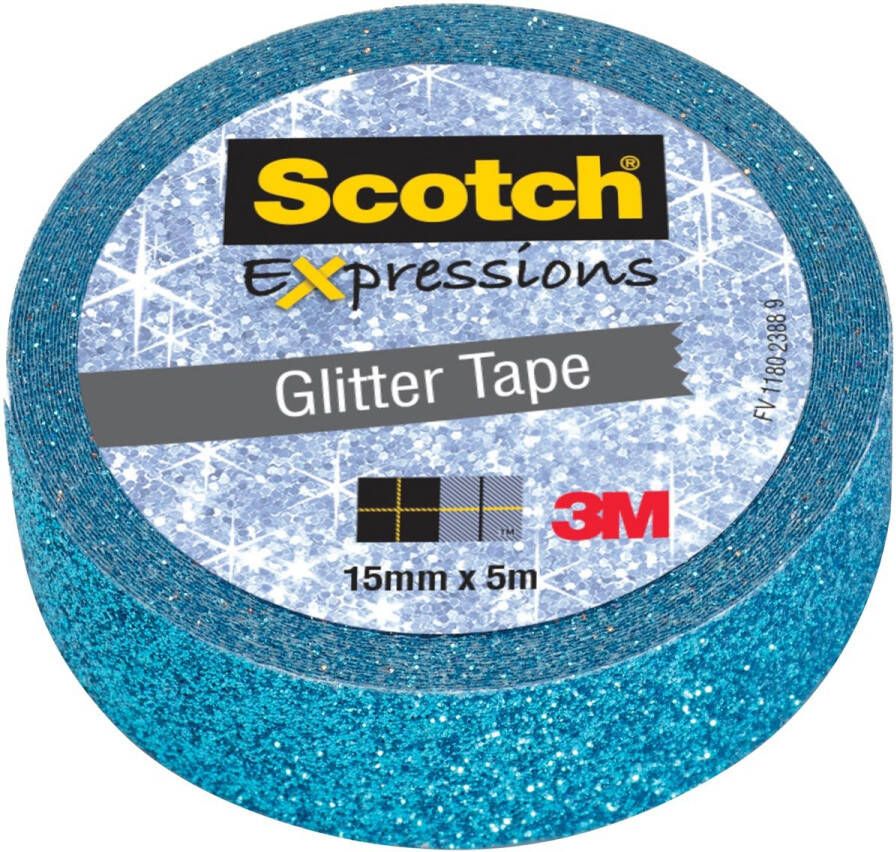 Scotch Expressions glitter tape 15 mm x 5 m blauw