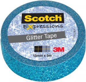 Scotch Expressions glitter tape 15 mm x 5 m blauw