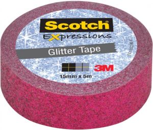 Scotch Expressions glitter tape 15 mm x 5 m roze
