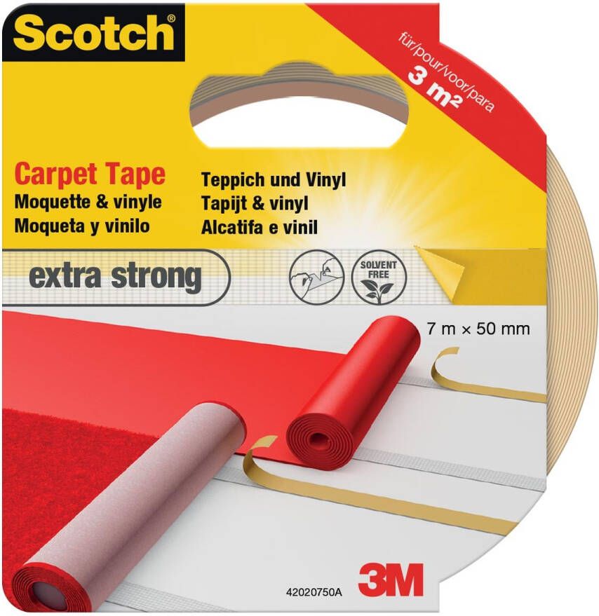 Scotch extra sterke tapijttape ft 50 mm x 7 m blisterverpakking