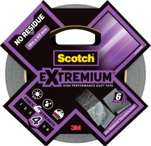 Scotch krachtige ducttape Extremium No Residue ft 48 mm x 18 2 m zilver