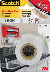 Scotch montagetape Strong ft 19 mm x 1 5 m blisterverpakking