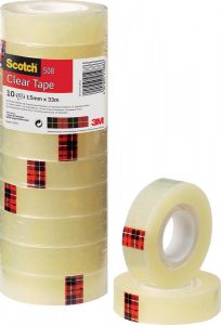 Scotch plakband 508 ft 15 mm x 33 m pak van 10 rollen