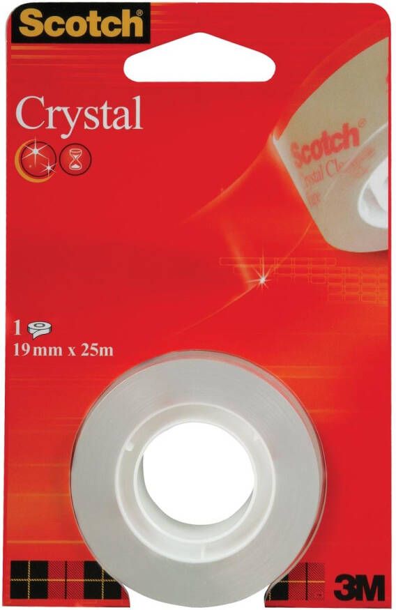 Scotch Plakband Crystal ft 19 mm x 25 m blister met 1 rolletje