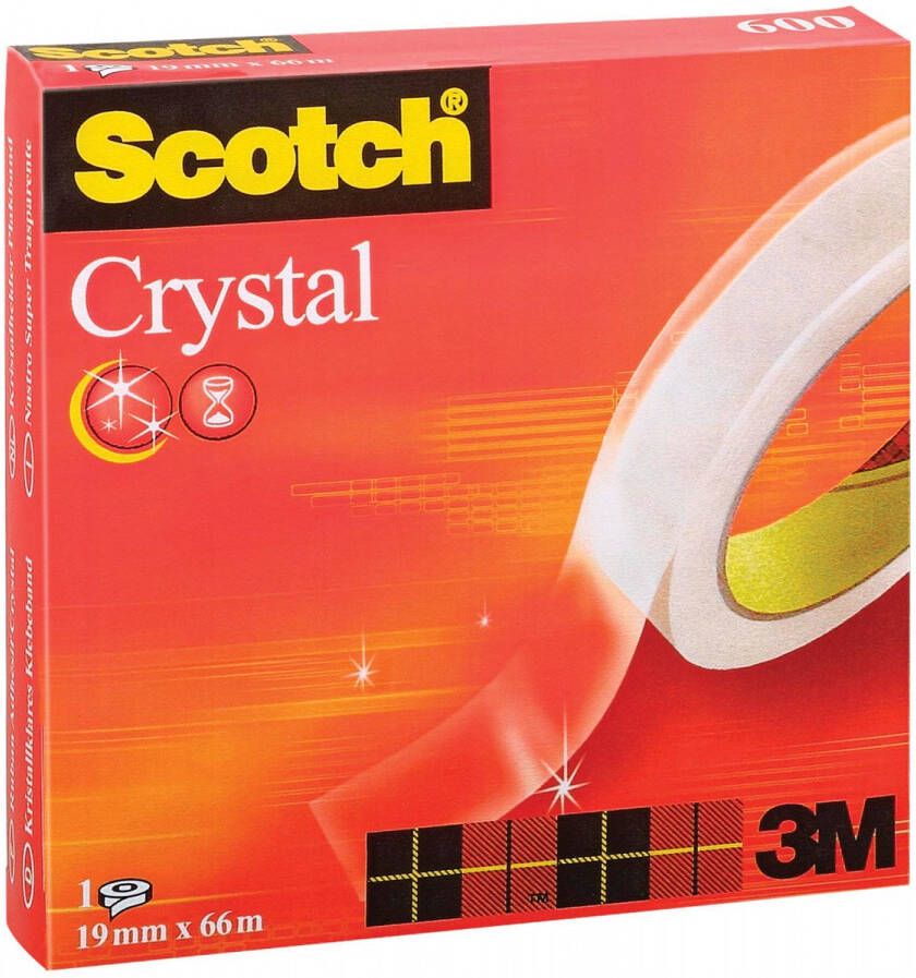 Scotch Plakband Crystal ft 19 mm x 66 m doos met 1 rolletje