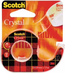 Scotch Plakband Crystal ft 19 mm x 7 5 m blister met 1 afroller met 1 rolletje