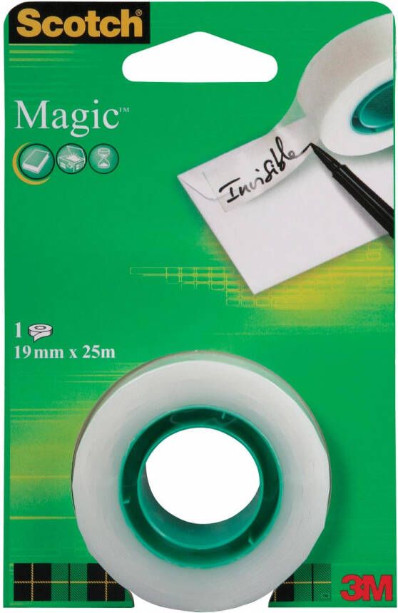 Scotch plakband Magic Tape ft 19 mm x 25 m blister met 1 rolletje