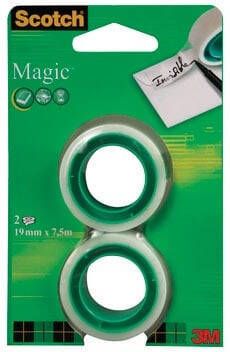 Scotch plakband Magic Tape ft 19 mm x 7 5 m blister met 2 rolletjes