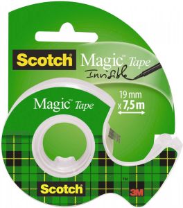 Scotch plakband Magic Tape ft 19 mm x 7 5 m blister met dispenser