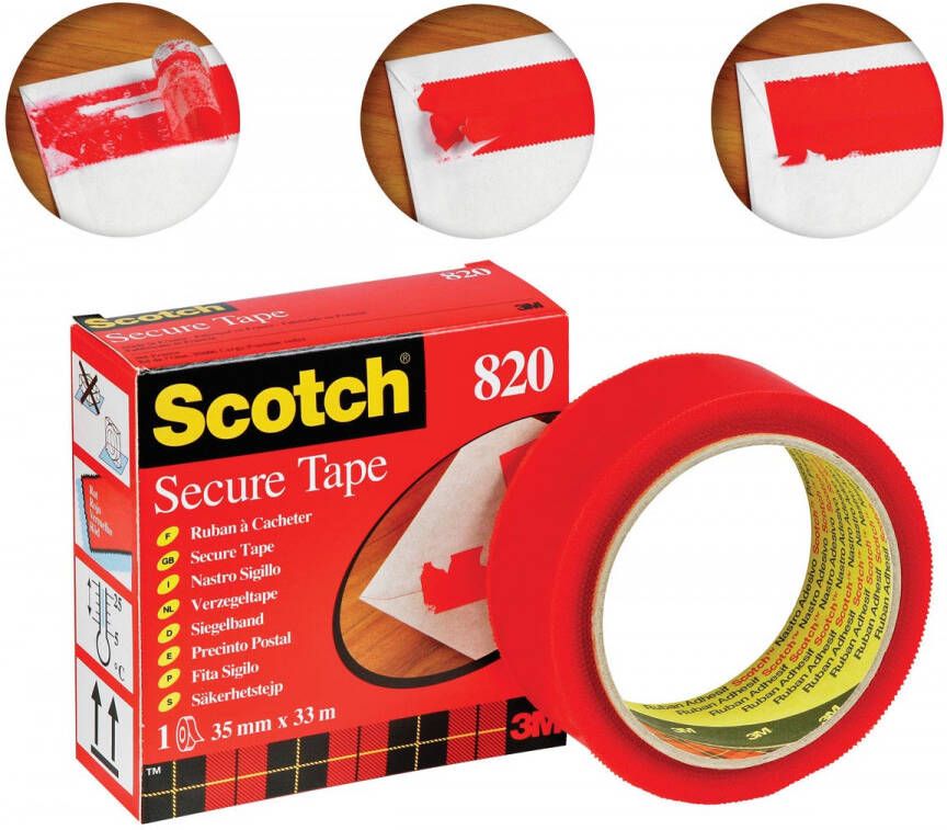 Scotch plakband Secure Tape rood