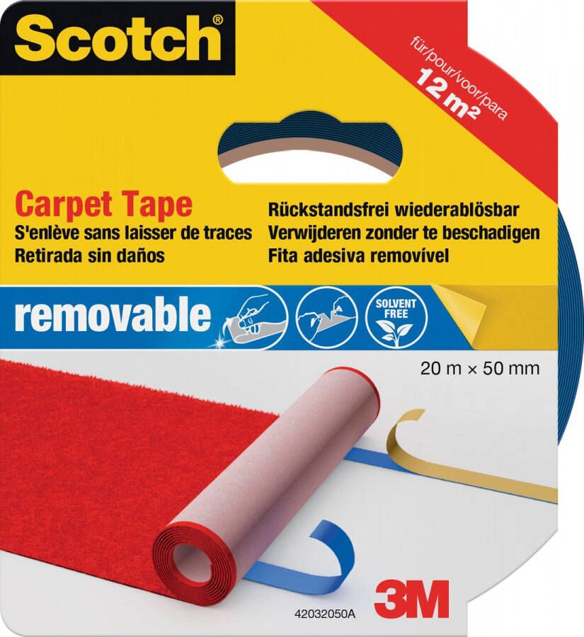 Scotch tapijttape verwijderbaar 50 mm rol van 20