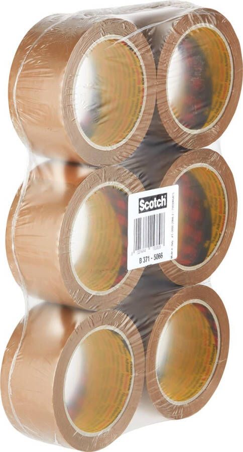 Scotch verpakkingsplakband Classic ft 50 mm x 66 m bruin pak van 6 rollen