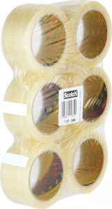 Scotch verpakkingsplakband Classic ft 50 mm x 66 m transparant pak van 6 rollen