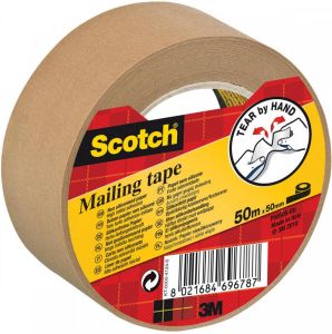 Scotch verpakkingsplakband ft 50 mm x 50 m papier bruin