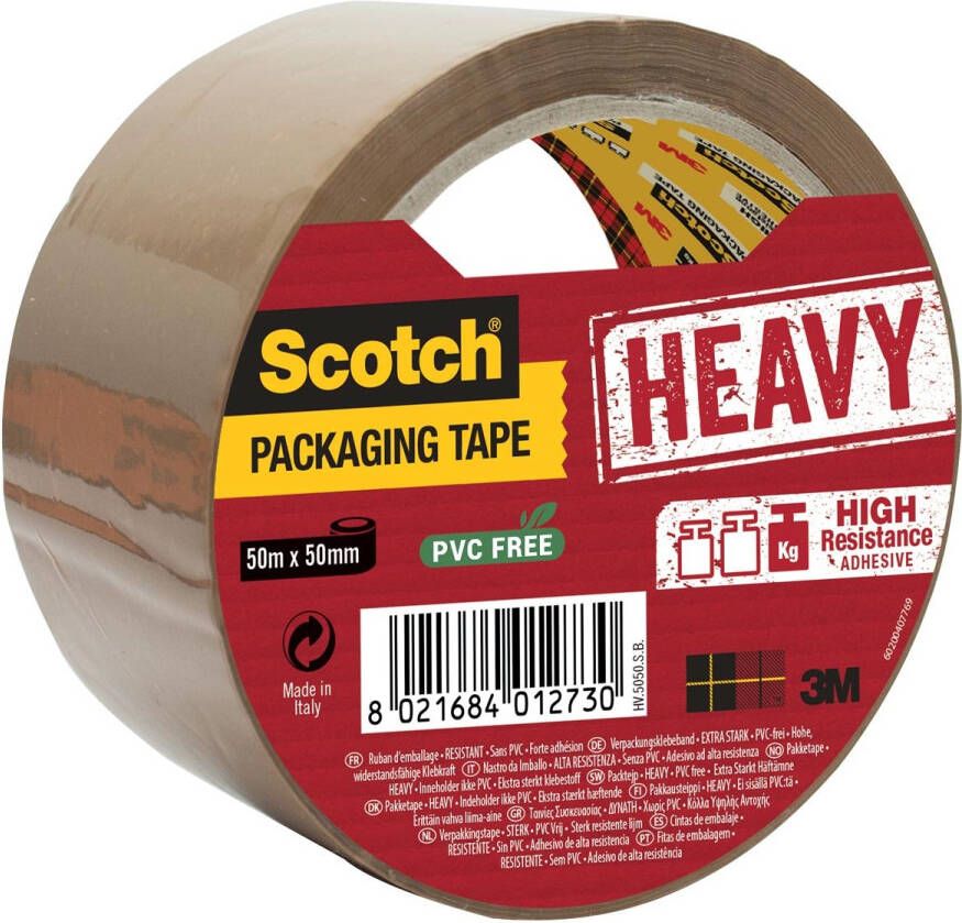 Scotch verpakkingsplakband Heavy ft 50 mm x 50 m bruin per stuk