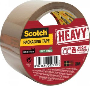 Scotch verpakkingsplakband Heavy ft 50 mm x 50 m bruin per stuk