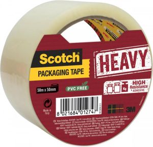 Scotch verpakkingsplakband Heavy ft 50 mm x 50 m transparant per stuk