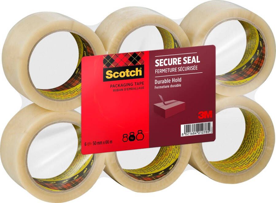 Scotch verpakkingsplakband Heavy ft 50 mm x 66 m transparant pak van 6 stuks