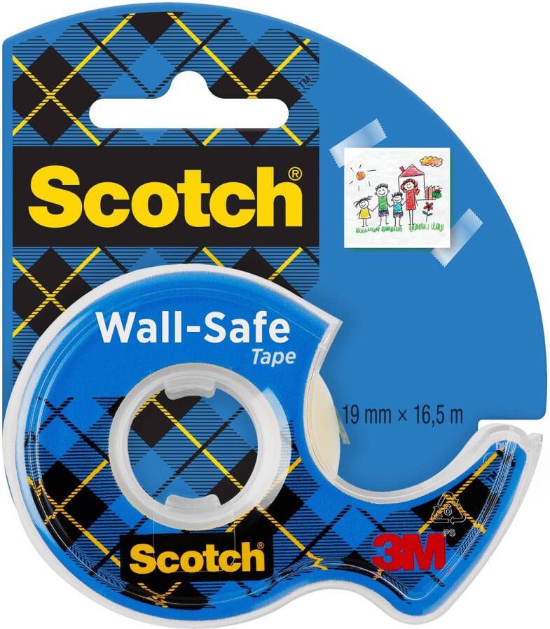 Scotch Wall-Safe tape ft 19 mm x 16 5 m op blister