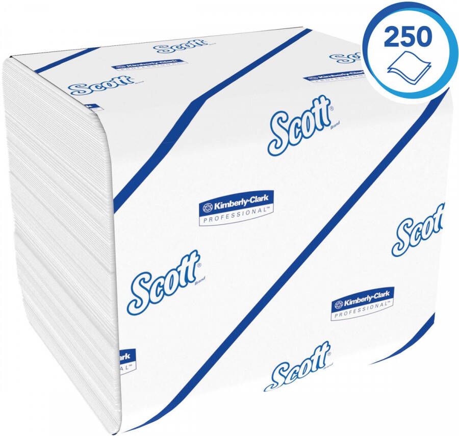 Scott gevouwen toiletpapier voor dispenser 2-laags 250 vel pak van 36 rollen