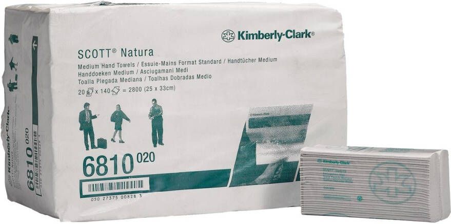 Scott papieren handdoek Natura C-vouw 2-laags 140 vellen pak van 20 stuks