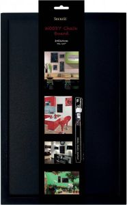 Securit krijtbord Woody ft 40 x 60 cm zwart