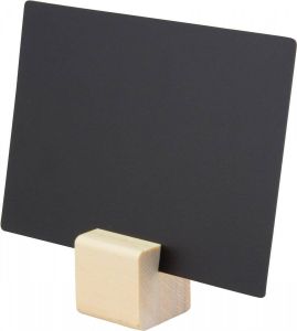Securit krijtbordjes met teak houder set van 6 stuks