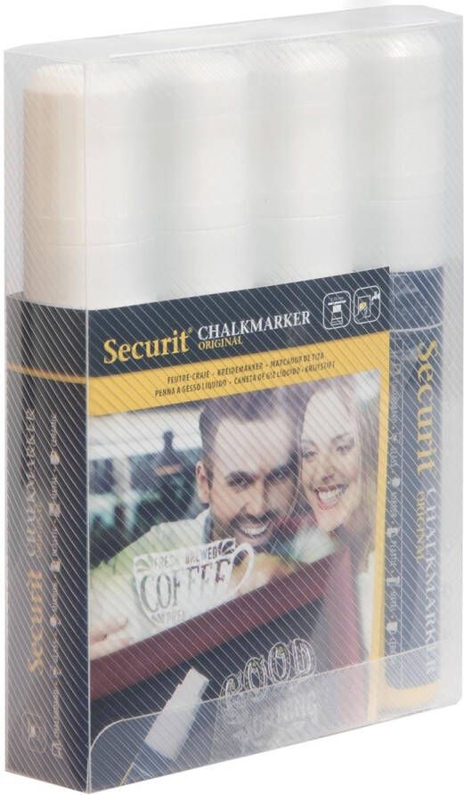 Securit Krijtstift SMA-720 blok wit 7-15mm blister Ã  4 stuks