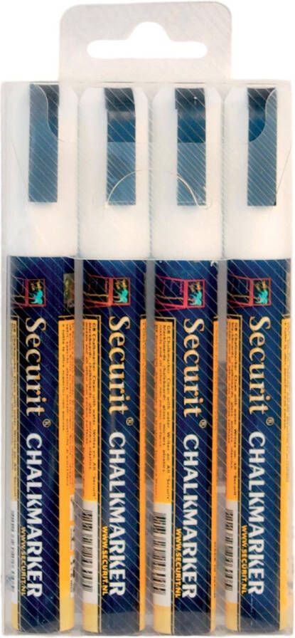 Securit Krijtstift SMA-510 schuin wit 2-6mm blister Ã  4 stuks