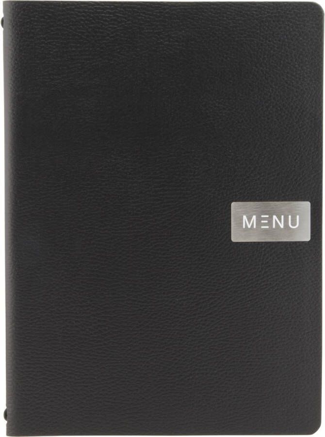 Securit Menukaart leather Raw ft A4 zwart