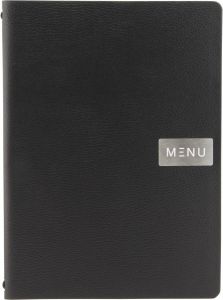 Securit Menukaart leather Raw ft A4 zwart