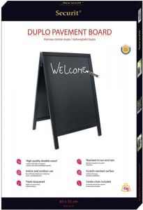 Securit stoepbord Sandwich ft 70 x 125 cm zwart
