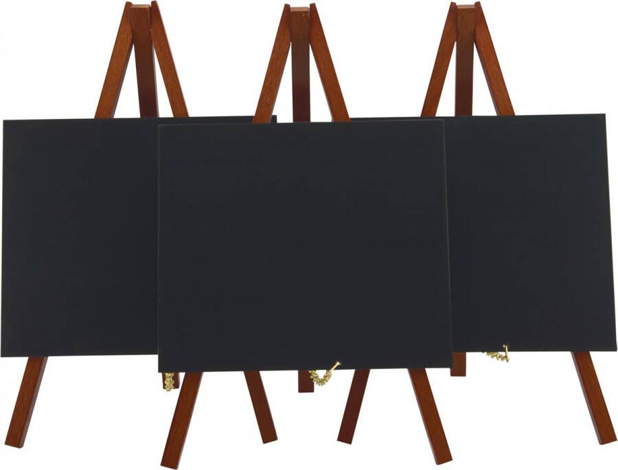 Securit tafelkrijtbord Mini ft 24 x 15 cm mahonie pak van 3
