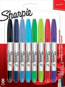Sharpie permanente marker twin tip blister van 8 stuks in geassorteerde kleuren