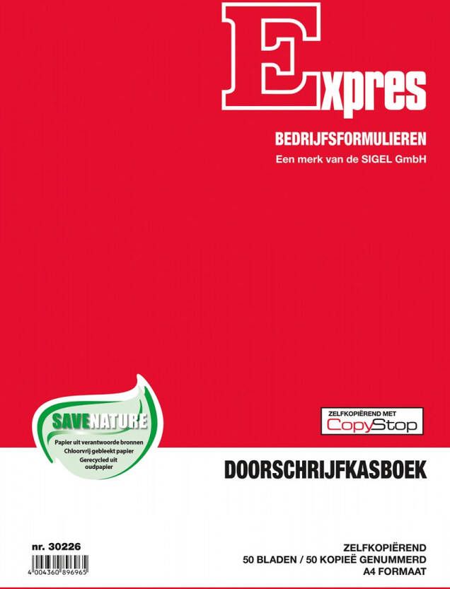 Sigel Expres kasboek ft A4 Nederlandstalig dupli (50 x 2 vel)