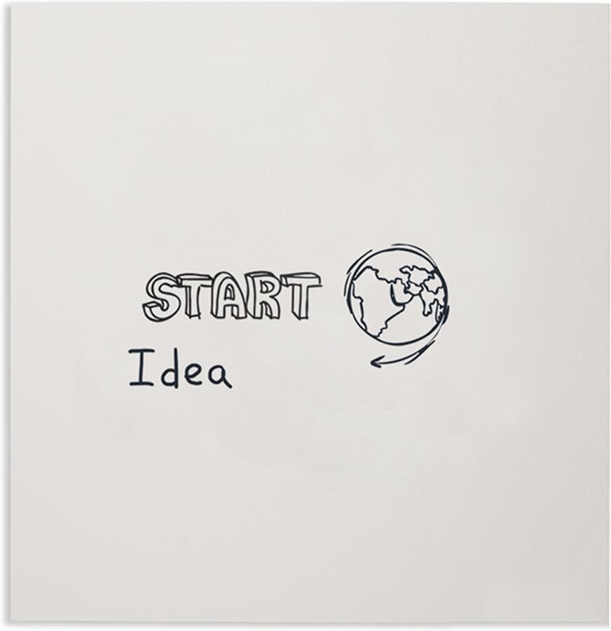 Smit Visual Unframed Whiteboard wit gelakt staal zonder profiel 98 x 98 cm