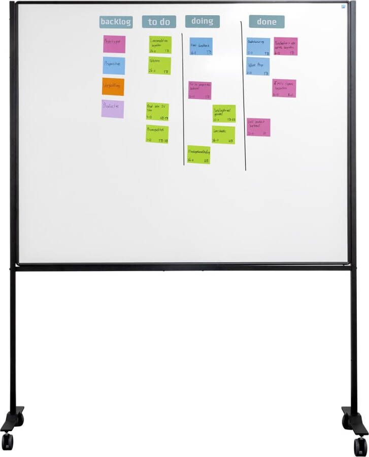 Smit Visual whiteboard gelakt staal magnetisch verrijdbaar 120 x 150 cm